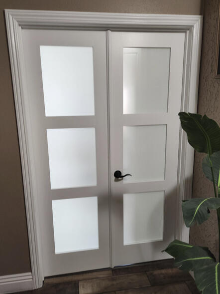 Home improvement project featuring updated interior doors and upgraded finishes.